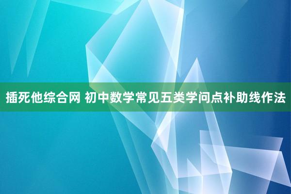 插死他综合网 初中数学常见五类学问点补助线作法