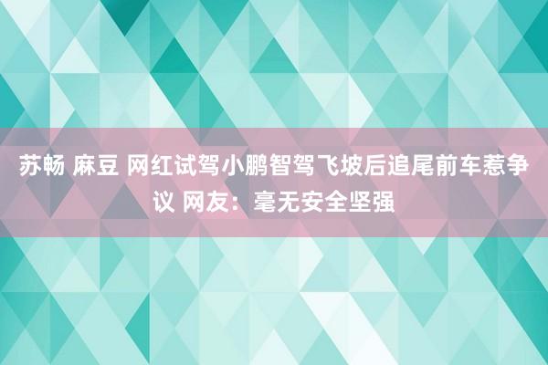 苏畅 麻豆 网红试驾小鹏智驾飞坡后追尾前车惹争议 网友：毫无安全坚强