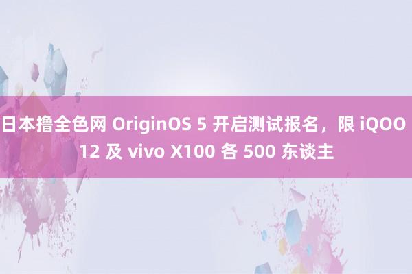 日本撸全色网 OriginOS 5 开启测试报名，限 iQOO 12 及 vivo X100 各 500 东谈主