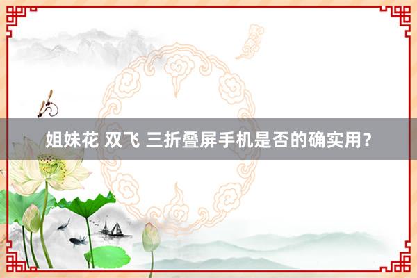 姐妹花 双飞 三折叠屏手机是否的确实用？