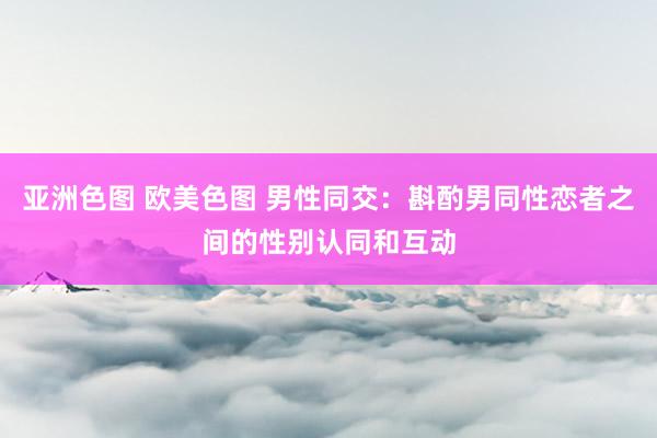 亚洲色图 欧美色图 男性同交：斟酌男同性恋者之间的性别认同和互动