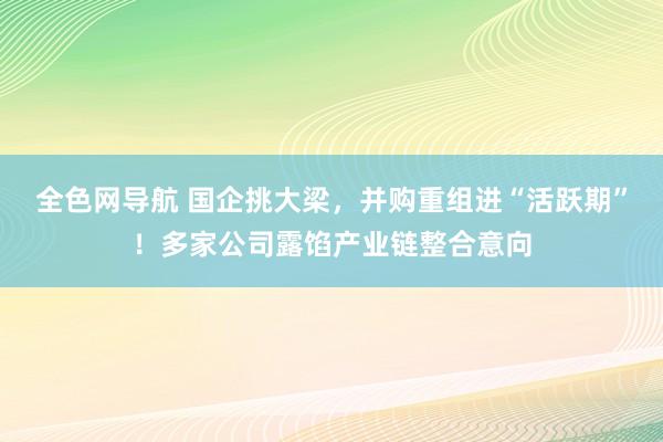 全色网导航 国企挑大梁，并购重组进“活跃期”！多家公司露馅产业链整合意向