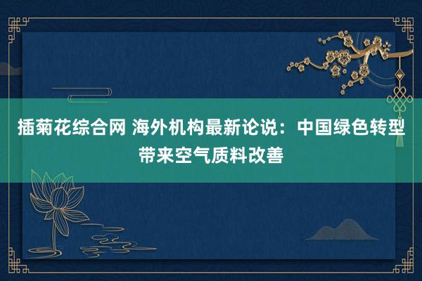 插菊花综合网 海外机构最新论说：中国绿色转型带来空气质料改善