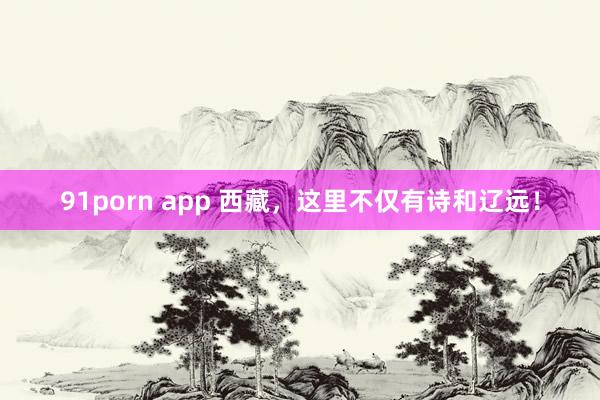 91porn app 西藏，这里不仅有诗和辽远！