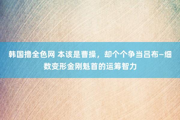 韩国撸全色网 本该是曹操，却个个争当吕布—细数变形金刚魁首的运筹智力