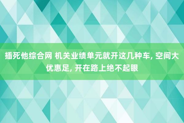 插死他综合网 机关业绩单元就开这几种车， 空间大优惠足， 开在路上绝不起眼