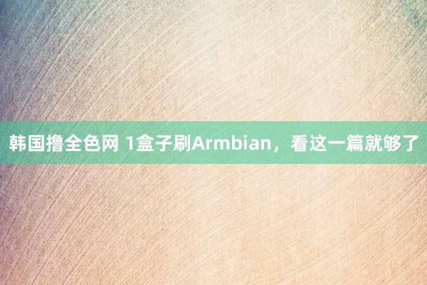 韩国撸全色网 1盒子刷Armbian，看这一篇就够了