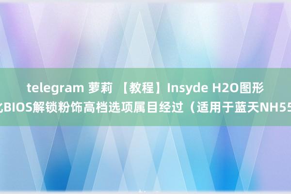 telegram 萝莉 【教程】Insyde H2O图形化BIOS解锁粉饰高档选项属目经过（适用于蓝天NH55）