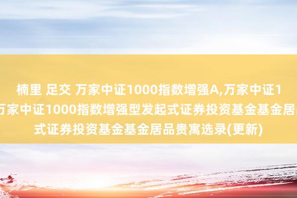 楠里 足交 万家中证1000指数增强A，万家中证1000指数增强C: 万家中证1000指数增强型发起式证券投资基金基金居品贵寓选录(更新)