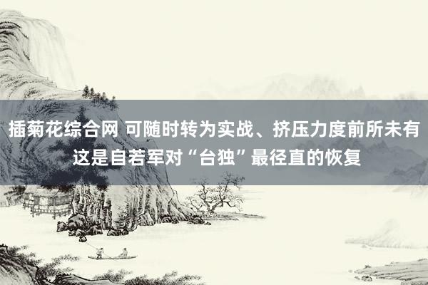 插菊花综合网 可随时转为实战、挤压力度前所未有 这是自若军对“台独”最径直的恢复