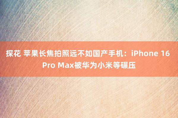 探花 苹果长焦拍照远不如国产手机：iPhone 16 Pro Max被华为小米等碾压