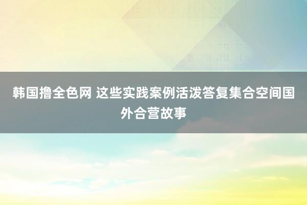 韩国撸全色网 这些实践案例活泼答复集合空间国外合营故事