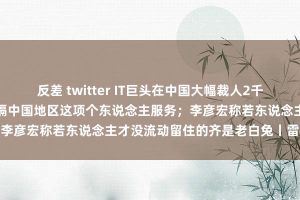 反差 twitter IT巨头在中国大幅裁人2千东说念主；微软一刹宣布阻隔中国地区这项个东说念主服务；李彦宏称若东说念主才没流动留住的齐是老白兔丨雷峰早报