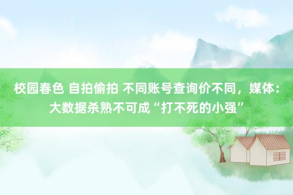 校园春色 自拍偷拍 不同账号查询价不同，媒体：大数据杀熟不可成“打不死的小强”