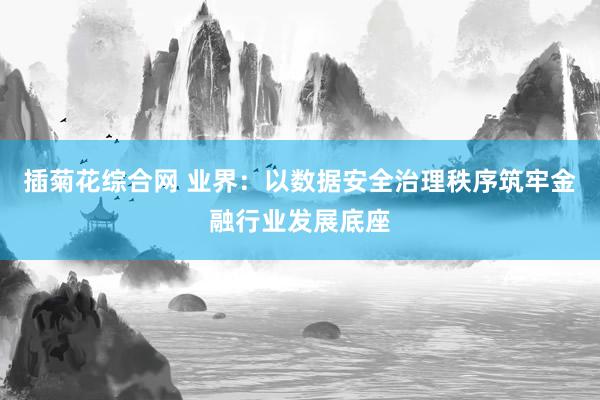 插菊花综合网 业界：以数据安全治理秩序筑牢金融行业发展底座