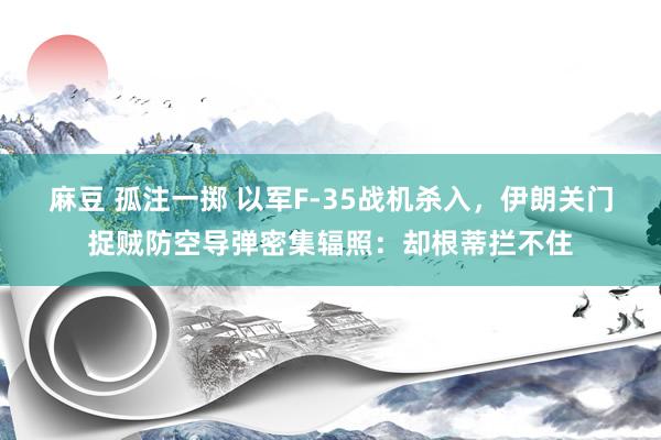 麻豆 孤注一掷 以军F-35战机杀入，伊朗关门捉贼防空导弹密集辐照：却根蒂拦不住