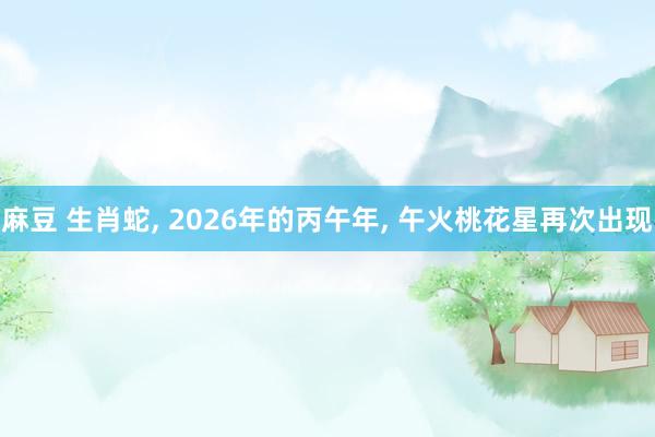 麻豆 生肖蛇， 2026年的丙午年， 午火桃花星再次出现