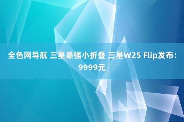 全色网导航 三星最强小折叠 三星W25 Flip发布：9999元