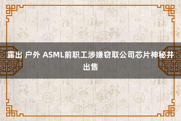 露出 户外 ASML前职工涉嫌窃取公司芯片神秘并出售