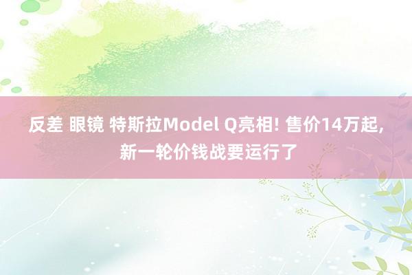 反差 眼镜 特斯拉Model Q亮相! 售价14万起， 新一轮价钱战要运行了