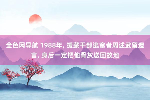 全色网导航 1988年， 援藏干部逃窜者周述武留遗言， 身后一定把他骨灰送回故地