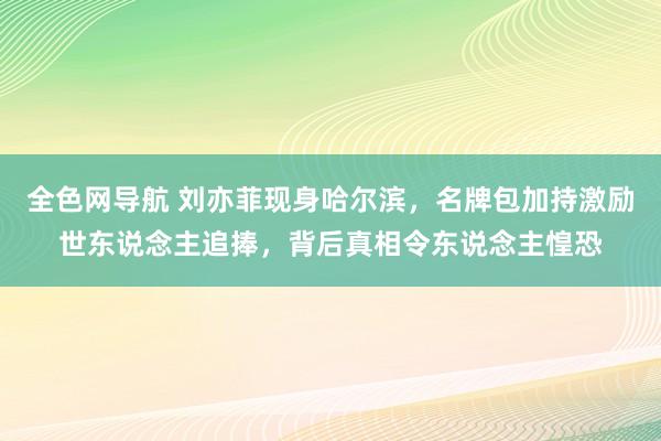 全色网导航 刘亦菲现身哈尔滨，名牌包加持激励世东说念主追捧，背后真相令东说念主惶恐