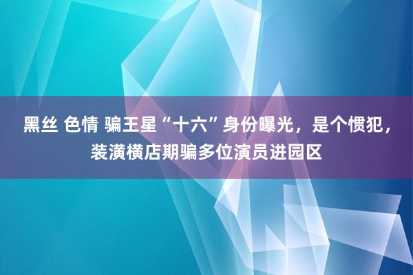 黑丝 色情 骗王星“十六”身份曝光，是个惯犯，装潢横店期骗多位演员进园区