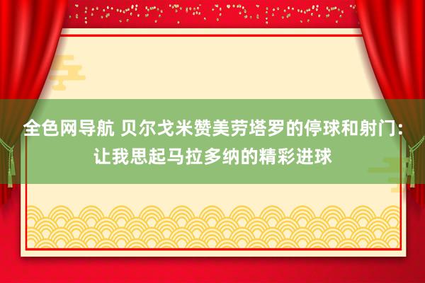 全色网导航 贝尔戈米赞美劳塔罗的停球和射门：让我思起马拉多纳的精彩进球