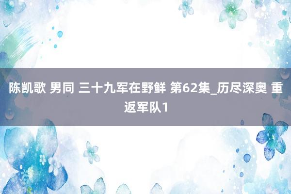 陈凯歌 男同 三十九军在野鲜 第62集_历尽深奥 重返军队1